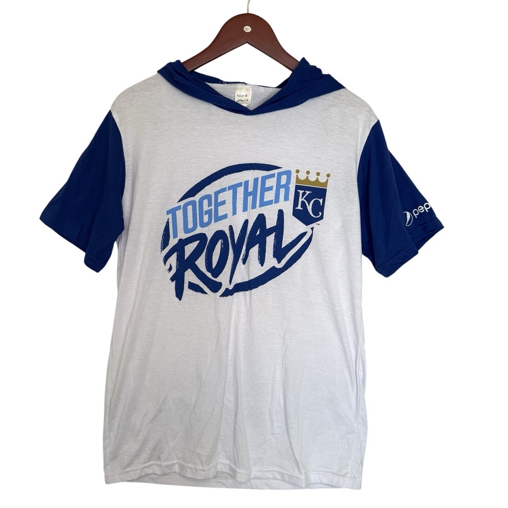 Kansas City Royals T-shirt Size M Unisex White Blue Hoodie Together Royal KC